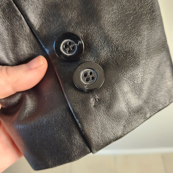 Vintage Fleet Street Red Label Black Leather Jacket Large Soft Blazer Style - Picture 3 of 7